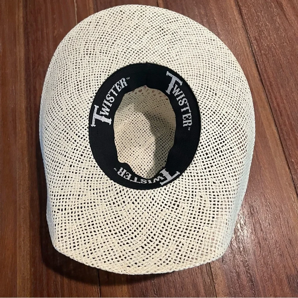 Straw Cowboy Sun Hat with Black Band - Women's Summer Hat